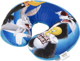 Warner Bros Looney Tunes dziewczynek poduszka pod szyję miękki samochód podróżny królik Bugs kaczor Daffy Silvestro Titti komfort kreskówka niebieski Naty sklep poduszki podróżne