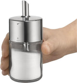 Shaker do cukru WMF Barista 240 g, szkło, dozownik cukru, stal nierdzewna polerowana Cromargan, idealny do białego/brązowego cukru, kakao lub jako shaker do przypraw