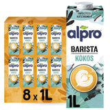 Alpro Barista Haferdrink – Zum Aufschäumen – Vegan und milchfrei – Von Natur aus lactosefrei – Rich an Ballaststoffen, Calcium und Vitaminen – 8 x 1 L – Haltbar