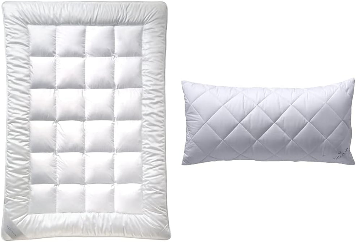 Billerbeck E21 Kołdra King Fibre - Wyrafinowana kołdra z włókna Aloe Vera - 135 x 200 cm Średnio ciepła Kołdra całoroczna, biała Naty Shop Kołdry i kołdry Zestaw poduszek z włókna 135 x 200 cm Średni