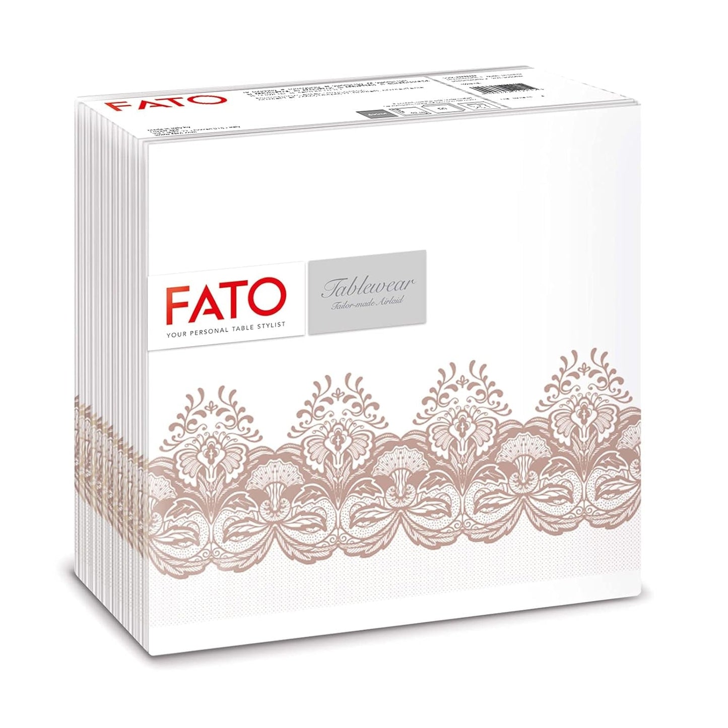 Fato - Serwetki papierowe suche, airlaid, efekt tekstylny, opakowanie 50 serwetek, 40X40 złożone w formacie 4, Tropicana Decor