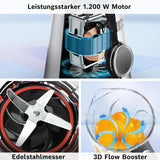 Mikser stojący Bosch Vitapower Serie 4 MMB6172SN, wersja Verbesserte, 10 Jahre Motorgarantie, Edelstahl-Klingen, 1,5 l Glasbehälter, Spülmaschinenfeste Teile, 30 000 U/Min, 1200 W, Silver Kitchen Naty Shop