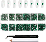 Beadsland 2500 szt. Glas Nailart Strasssteine ​​​​Kristall Flatback Edelsteine ​​​​Runde, ​​Für Handwerk Gemischt 8 Größen SS4 ~ SS30 Mit Picking Pinzette Und Stift (Kristall Weiss)