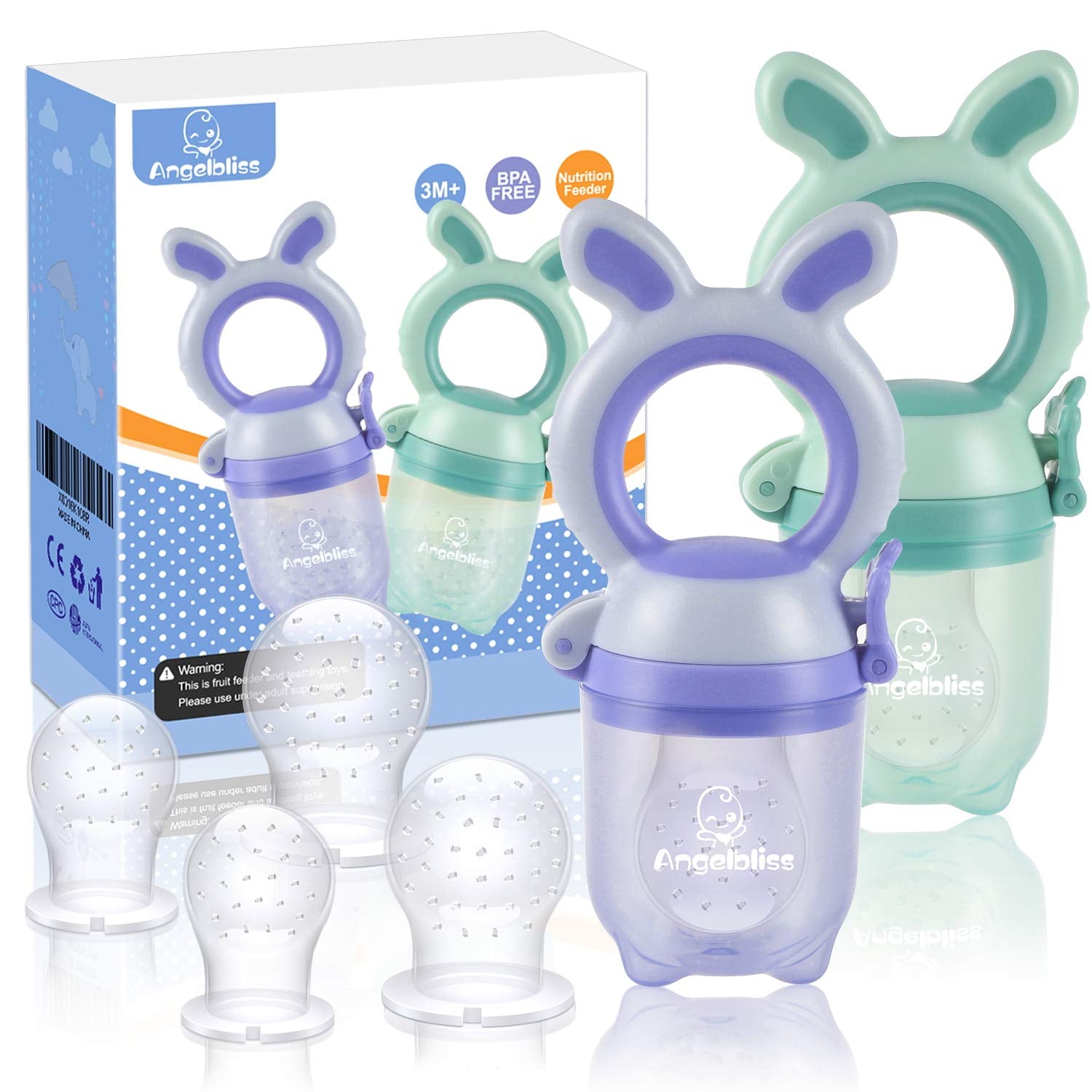 Tétine Pour Bébé/Tétine à Fruit/Tetine Grignoteuse Bebe/Tétine D'alimentation Pour Bébé - Toy de Dentition Pour Bébé, Sans BPA (opakowanie 2 szt.)