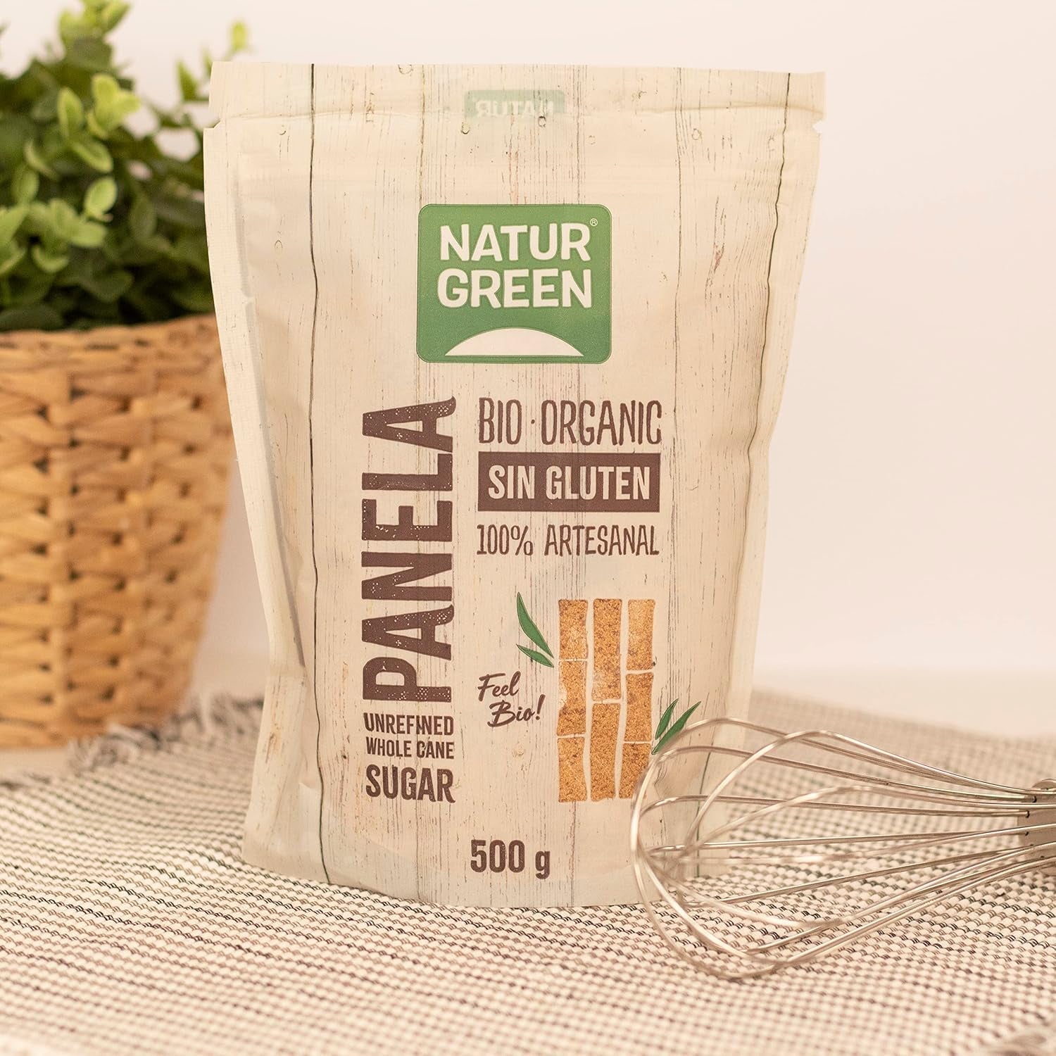 - Organiczny Panel Krystalizowany, Czysty Cukier, Ekologiczny Słodzik, Naturalny Sok Z Trzciny Cukrowej - 500G, Opakowanie 12 Słodzików Naty Shop