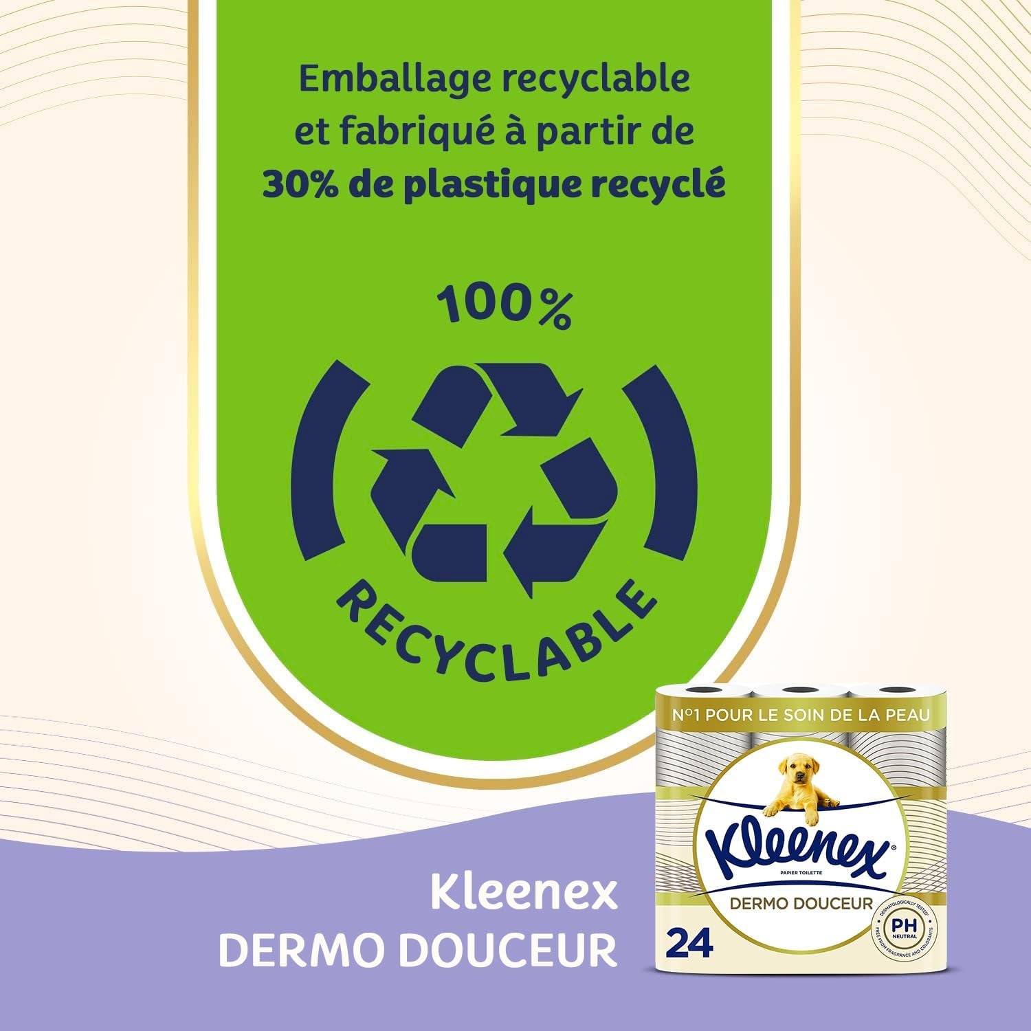 KLEENEX Dermo Douceur 4230420 Papier toaletowy, 24 rolki (4 x 6 rolek) biały, 24 sztuki (partia 6)