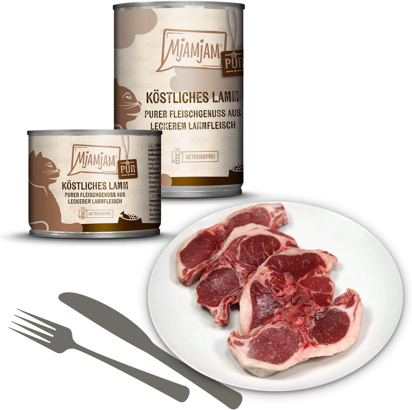MjAMjAM - Mokra karma premium dla kotów - Pack Mix V - Pure Meat Delight 6 opakowań (6 x 400g) bez zbóż z dodatkowym mięsem