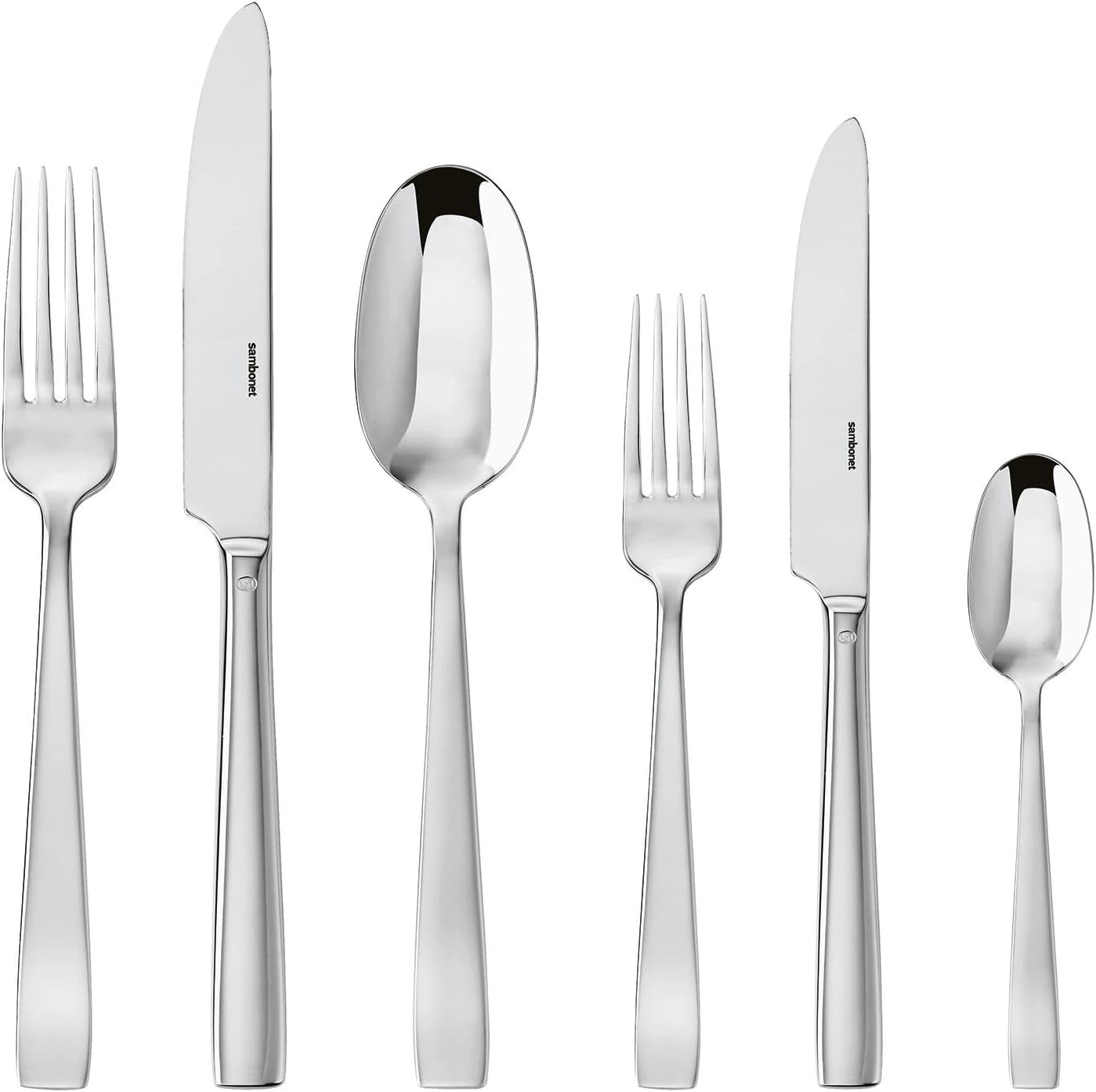 Sambonet 62512-83 Zestaw sztućców płaskich, monoblokowych, 36 sztuk, stal nierdzewna 18/10, można myć w zmywarce Kuchnia Naty Shop
