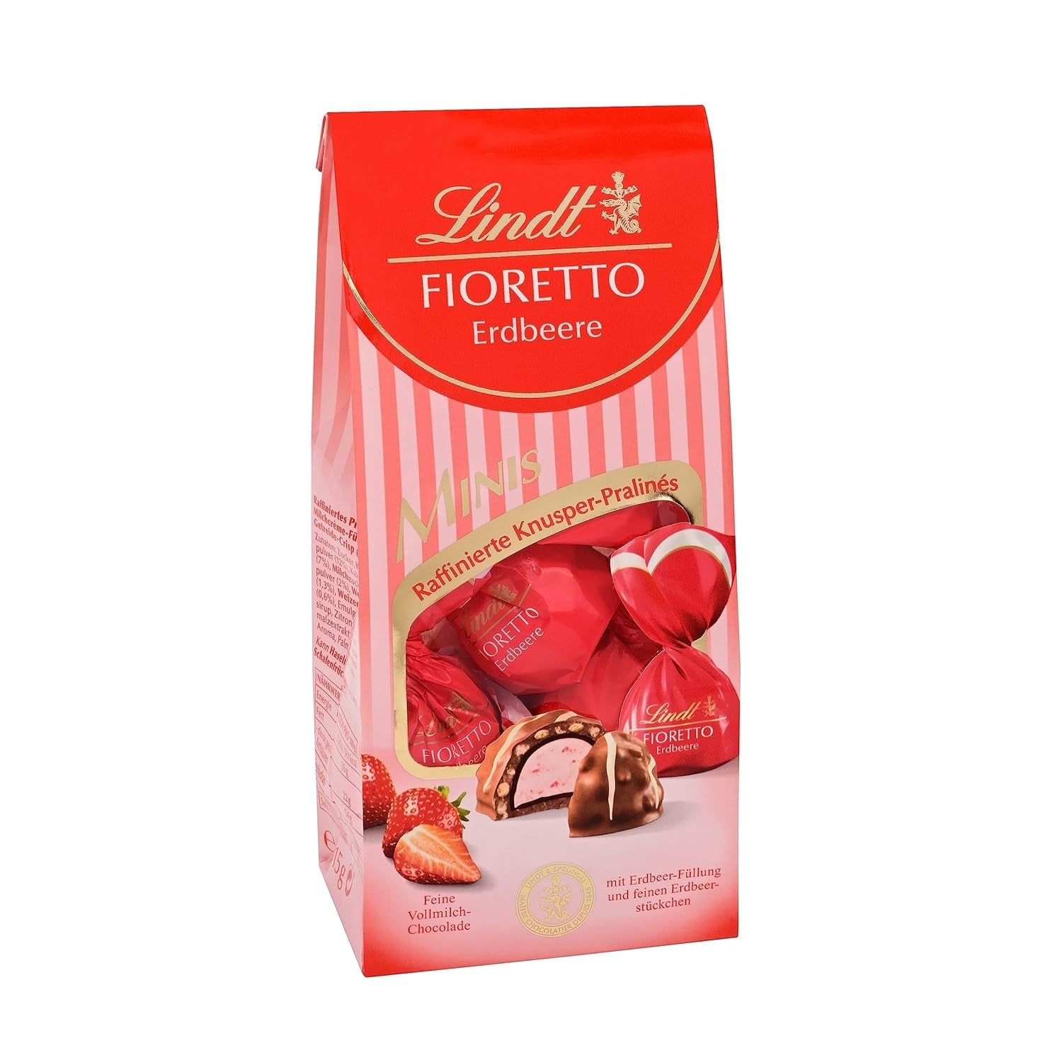 Czekolada Lindta | Zestaw upominkowy FIORETTO Zabaione | 138g | 6 pralinek z mlecznej czekolady z nadzieniem truflowym Zabaione i chrupiącą polewą, zawierające alkohol | Czekoladowy prezent