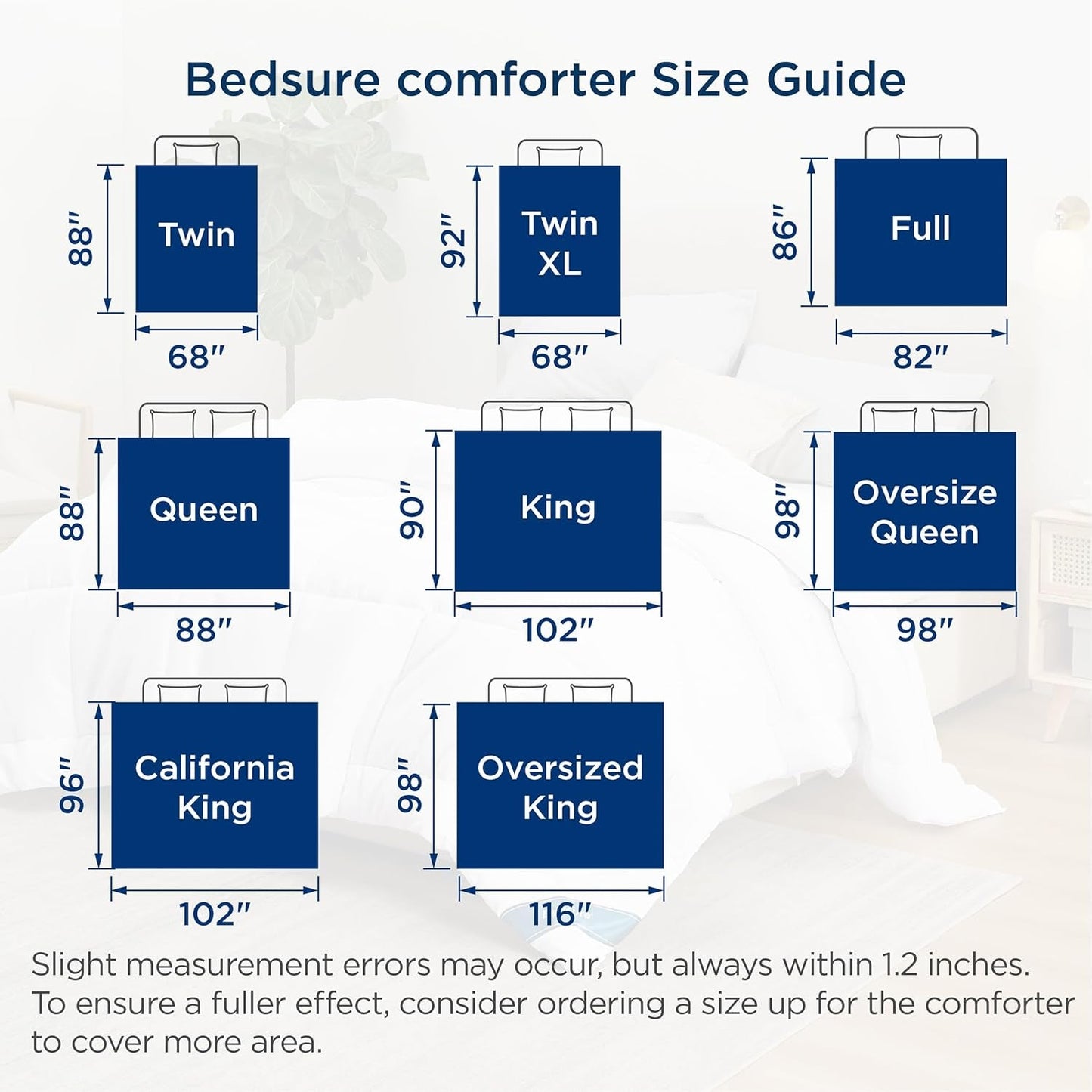 BEDSURE Pikowana kołdra pełna/królowa (88"X88") Białe kołdry i kołdry Naty Shop