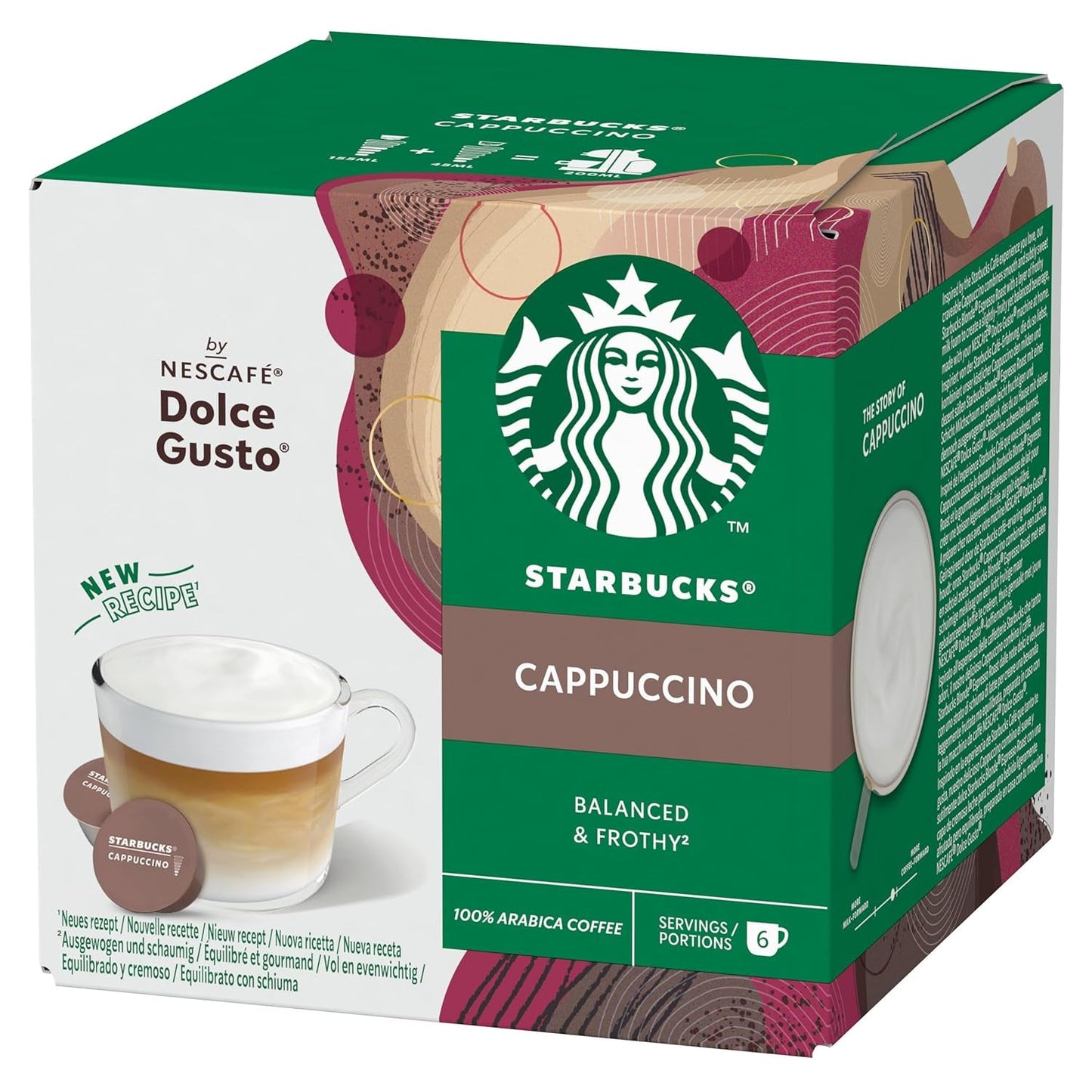 STARBUCKS Cappuccino marki Nescafé Dolce Gusto Kaffeekapseln 6 x 12 (72 Kapseln)