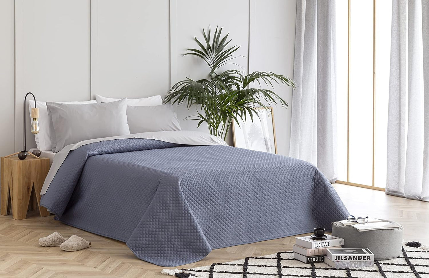 Todocama Fine Boutique Narzuta z wzorem w romby Wiosna Lato Jesień Zima 100% wyjątkowo miękka wielofunkcyjna narzuta z mikrofibry 105-200 X 260 cm Beżowe Łóżka i koce Besuche den Todocama-Store Ciemnoszary Cama 80/90 - 180X260 cm