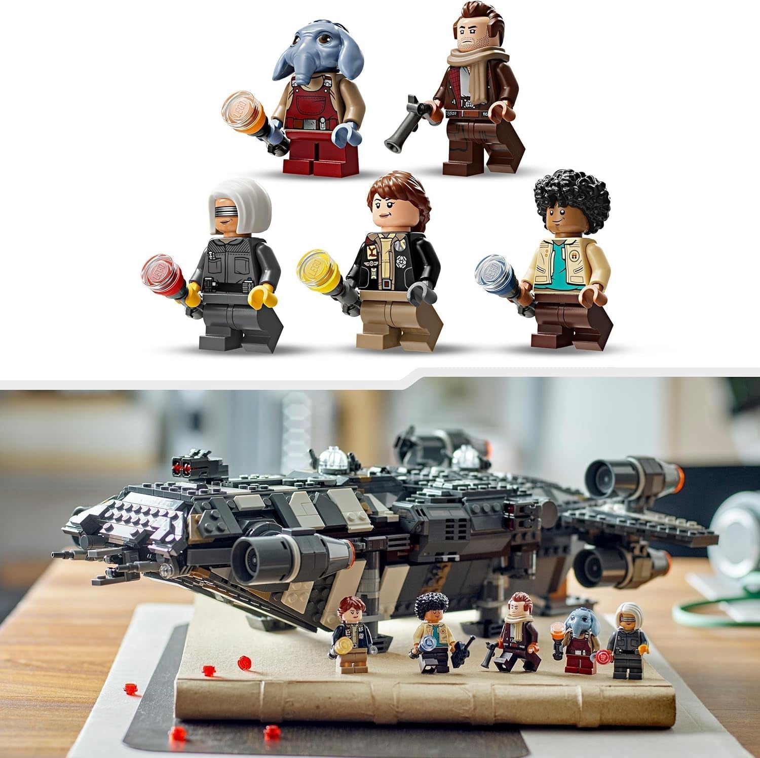 LEGO Star Wars: Skeleton Crew Onyx Cinder, zabawka ze statkiem kosmicznym do zbudowania i kolekcjonerska dla chłopców i dziewcząt z 5 postaciami, pomysł na prezent dla fanów od 10 lat 75374 Zestawy do budowania Besuche den LEGO-Store
