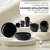MIAMIO - 6-częściowy nowoczesny ceramiczny zestaw obiadowy/talerze dla 6 osób - Kolekcja Palmanova (Czarny, Duże talerze (6x))