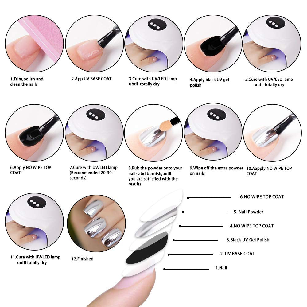 BISHENGYF Proszek do paznokci w kolorze różowego złotaNeue Upgrade Grosse Kapazitä Chrom PulverSuper-Spiegeleffekt Metall Mirror Chrome Powder – Neonowy szklisty efekt perłowy Brokat Nagelkunst Pulver Für DIY Salon