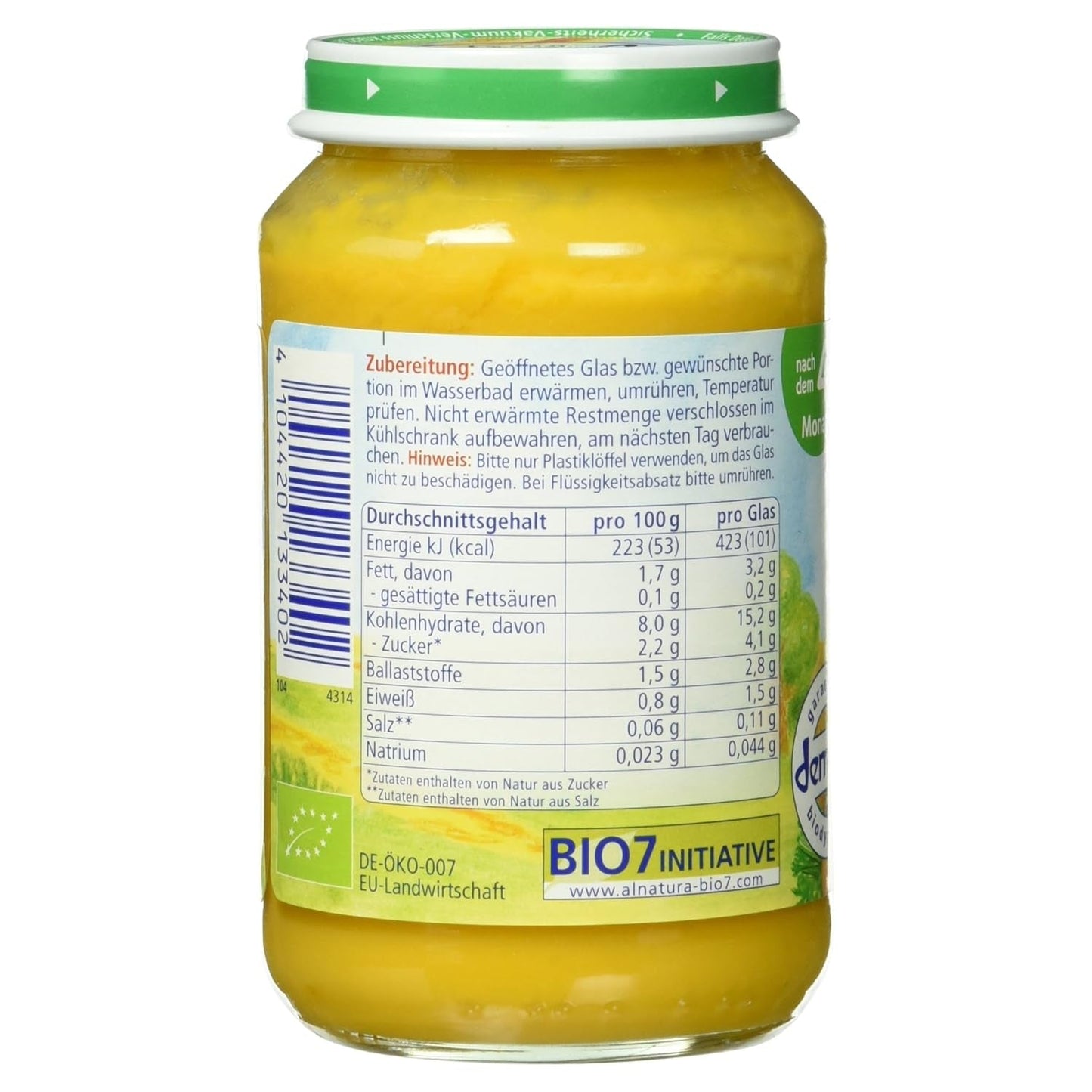 Ekologiczne warzywa z batatami, po 4 miesiącu, 190g