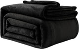 Przytulny koc Puszysty koc polarowy 130 x 150 cm Koce na łóżko Koc na kanapę Duże miękkie koce i narzuty dla dorosłych Narzuty na kanapę Ciepłe Można prać w pralce Czarny Dobranoc Łóżka i narzuty Czarny 130 x 150 cm