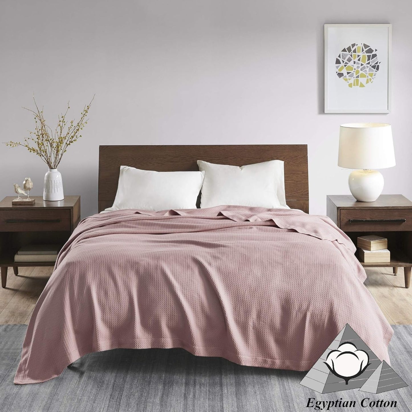 Madison Park 100% bawełna egipska, oddychający koc pocieszyciel Premium Knit Luksusowy sezon Lekki pokrowiec na rozkładaną sofę i kanapę Pełne/łóżko małżeńskie Rose Naty Shop Kołdry i kołdry
