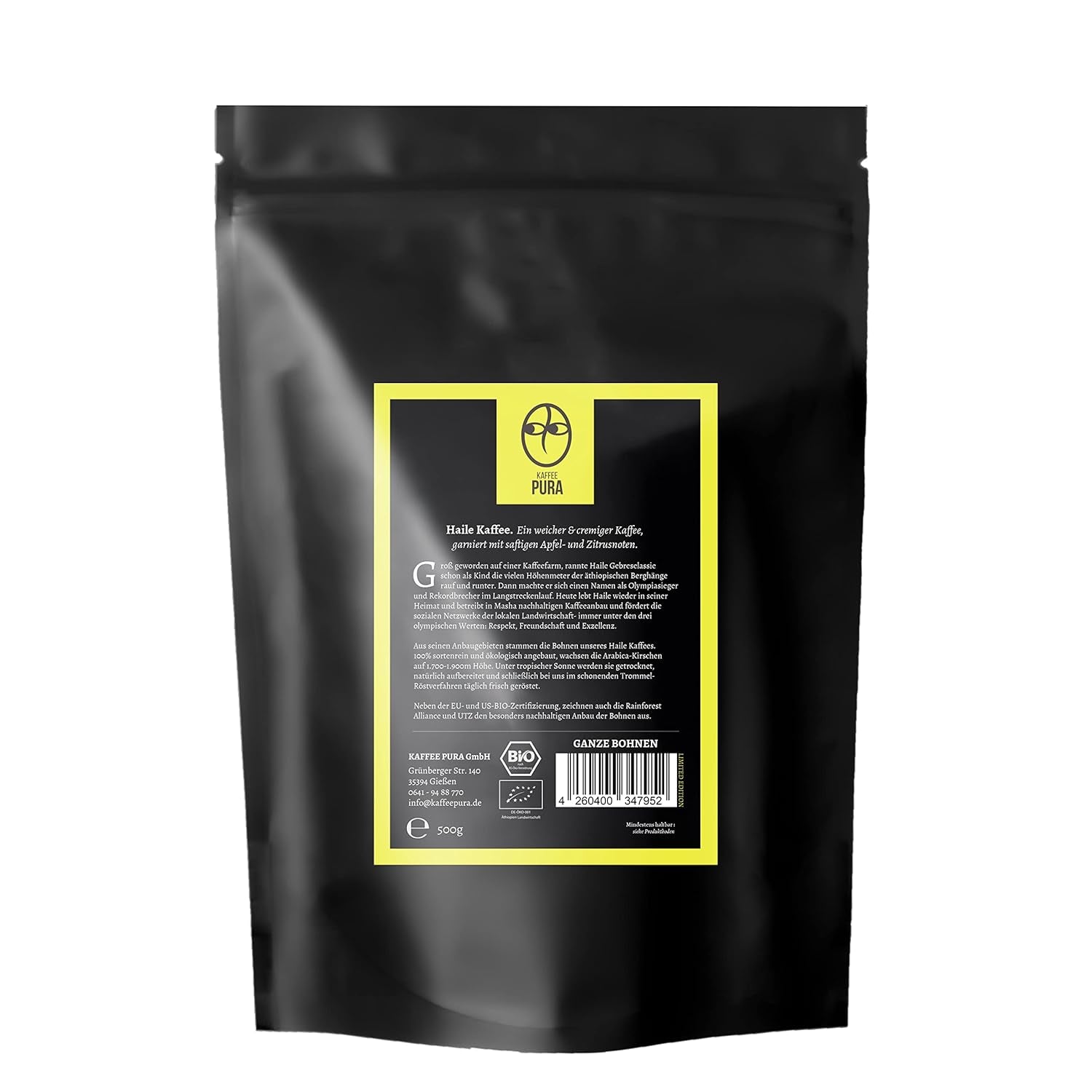 Kawa Masza od Haile-bio, całe ziarna kawy 500g