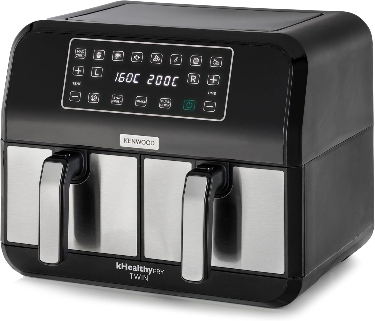 Kenwood Khealthy Twin Airfryer, 8L (2X4L), podwójna komora, 8 programów, funkcja Dual Cook & Sync Finish, ekran dotykowy