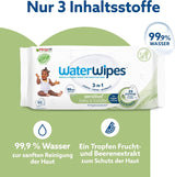 WaterWipes Sensitive+ Chusteczki nawilżane dla niemowląt i małych dzieci, 720 sztuk (12 szt.), 3 w 1 czyszczenie, pielęgnacja, ochrona, 99,9% wody, teksturowane oczyszczanie, bezzapachowy