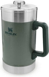 STANLEY Classic Stay Hot Coffee Press 1,4 l Hammertone Green - Utrzymuje gorącą kawę przez 4 godziny - Minimalny osad - Zintegrowana prasa do kawy ze stali nierdzewnej - Nie zawiera BPA - Można myć w zmywarce