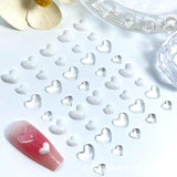 Charms do paznokci 3D Heart, 320 Stück Niedliche Klar Acryl Herz Charms do paznokci, Flatback Heart Nagel Strasssteine ​​​​4Mm 6Mm 8Mm Harz Nagelkunst Dekorationen dla Frauen Mädchen DIY Maniküre Zubehör (4Mm 6Mm 8Mm)