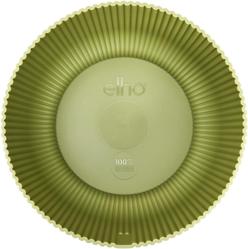 elho Vibes Fold Bowl 25 - Doniczki do wnętrz - 100% plastiku pochodzącego z recyklingu - Ø 24,9 x wys. 12,1 cm - Zielony/Ferngrün