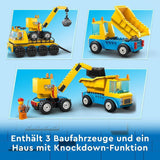 LEGO 60391 Miejskie pojazdy budowlane i dźwig wyburzeniowy, koparka, wywrotka i pojazd transportowy, zabawka edukacyjna dla dzieci w wieku od 4 lat i więcej Zestawy do budowania Besuche den LEGO-Store