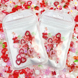 100 sztuk 3D Charms do paznokci Rosa Rot Kirsche Erdbeere Blume Nagel Charms Kamelie Rose Schmetterling Nail Art Charms Flatback Herz Schleife Charms Nägel Zubehör Mond Stern Nagelschmuck Nageldesign Anhänger