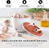 Römertopf Fresh Pot MINI 0,6 litra - Ceramiczny pojemnik na czosnek - Oddychająca glinka utrzymuje warzywa na dłużej świeże - Idealna cyrkulacja powietrza - Biały Pudełka do przechowywania żywności Naty Shop