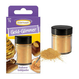Günthart Backdecor Gold Powder - brokat jadalny, proszek do barwienia żywności, brokat do napojów - mały brokat ze złotym pyłem dla miłośników pieczenia, 1 opakowanie (1 x 7g)