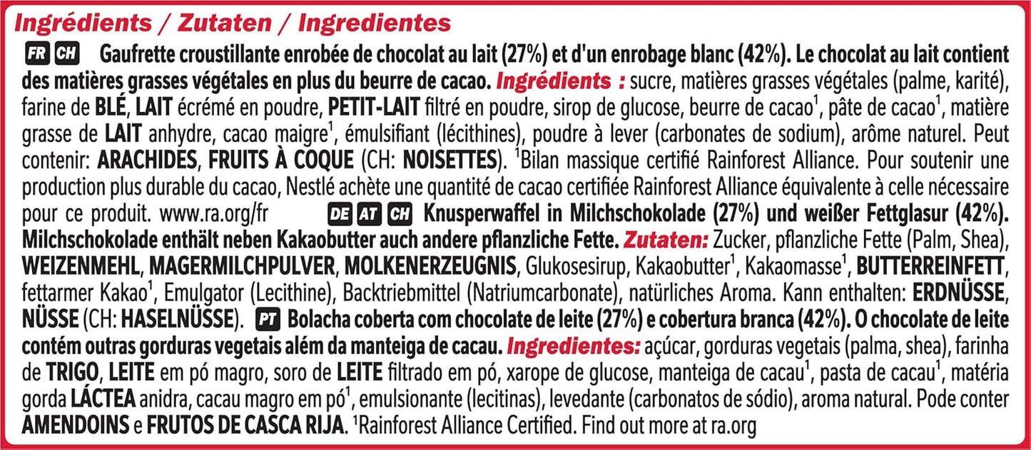 Nestlé Chunky Funky Crispy Wafel w mlecznej czekoladzie, opakowanie zbiorcze 2 opakowania (4 x 40 g każdy)