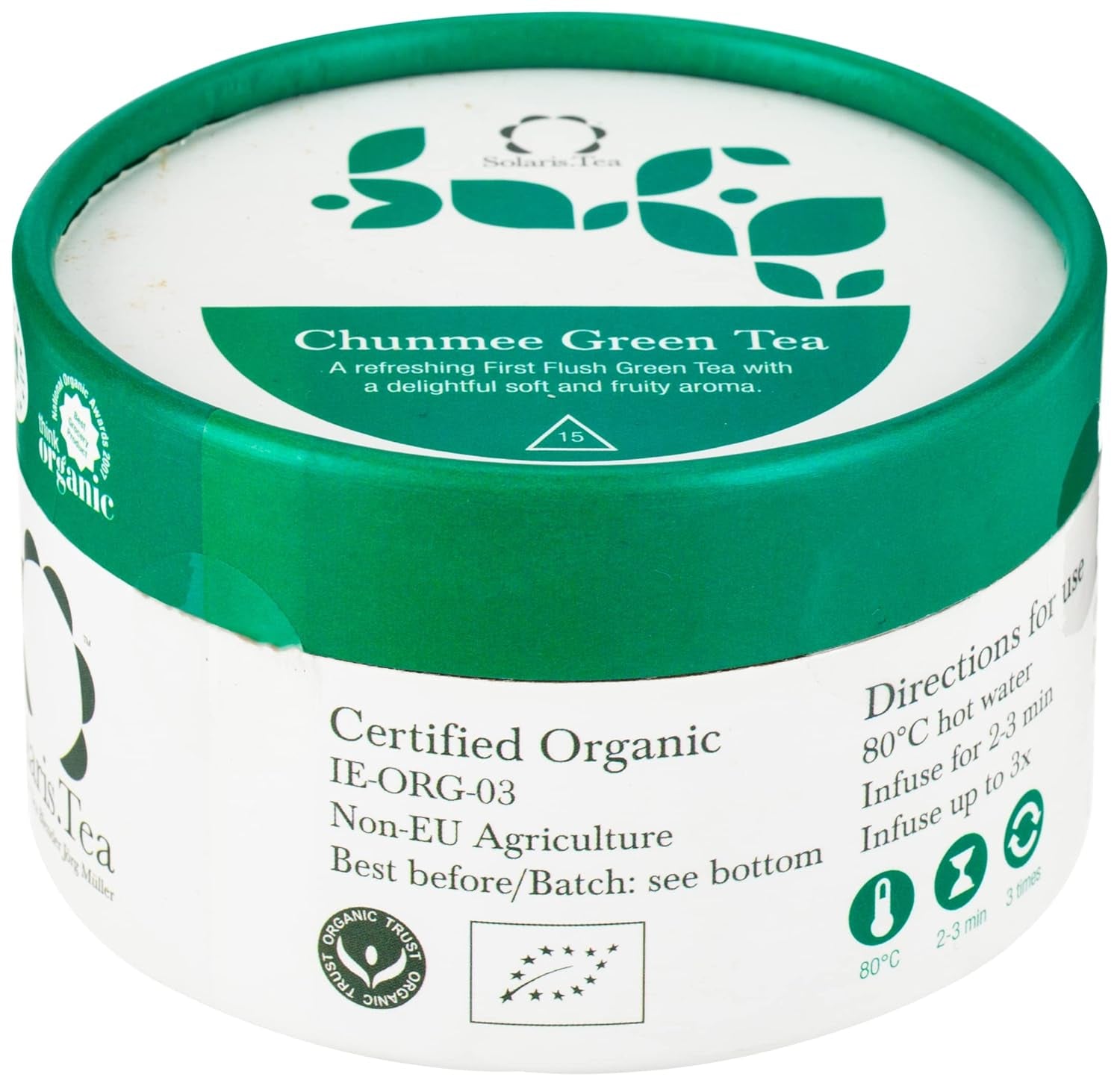 Organiczna zielona herbata jaśminowa 15 jedwabnych torebek z herbatą 1 opakowanie (1 x 30 g)