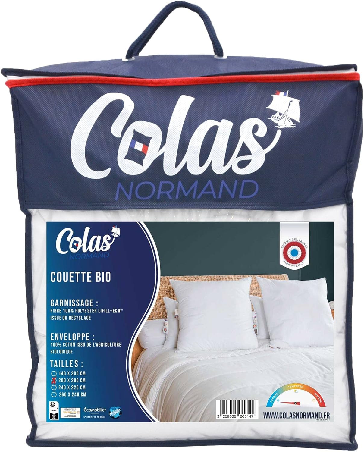 NORMAN COLA | Lekka kołdra 200 x 200 cm, bawełna organiczna, wypełnienie z recyklingu Kołdry i kołdry Naty Shop Tytuł domyślny