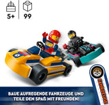 LEGO City Gokarty z kierowcami, zestaw 2 minifigurek kierowców i samochodów wyścigowych, samochody zabawkowe dla 5-letnich chłopców i dziewcząt, fajny prezent dla dzieci 60400 zestawów do budowania Besuche den LEGO-Store
