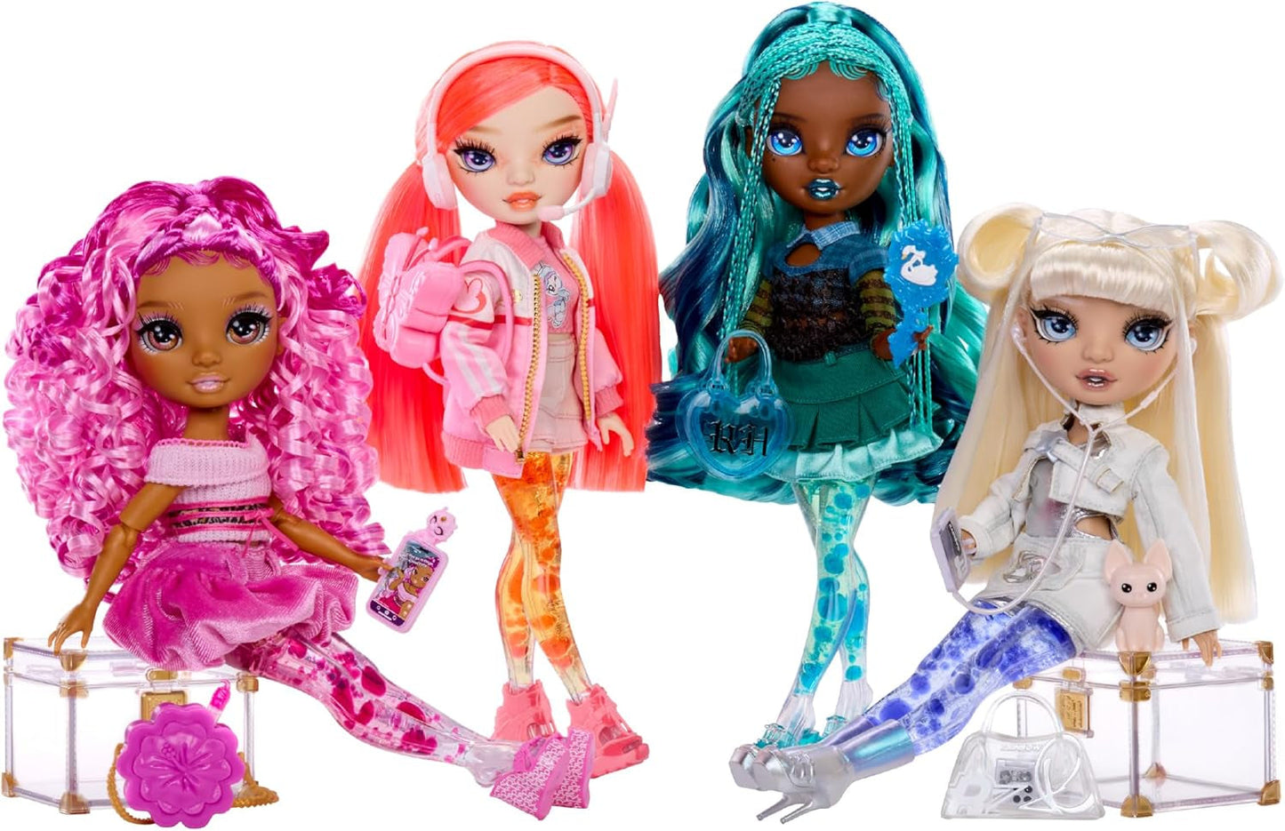 Lalka Rainbow High Sparkle & Shine - Misty - 28 cm Modna lalka z turkusowymi włosami i magicznymi bąbelkami Stojąca Kolorowe ubieranie i zabawa Kolekcjonerska dla 4-12 lat