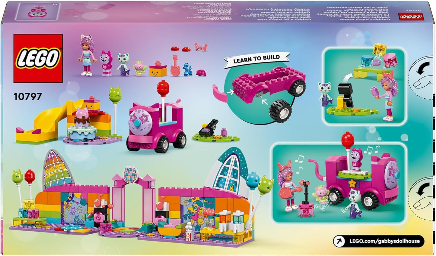 LEGO 4+ Domek dla lalek Gabby Pokój imprezowy Gabby, dyskoteka Zestaw ze zjeżdżalnią i figurkami zwierząt do kreatywnego odgrywania ról, prezent dla dziewcząt i chłopców od 4 lat 10797 Zestawy do budowania Besuche den LEGO-Store