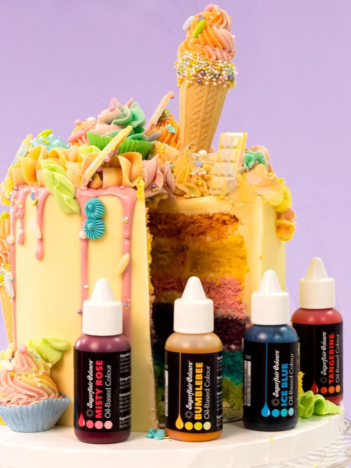 Sugarflair Pastel Mixer barwnik spożywczy na bazie oleju, biały - Barwnik spożywczy do czekolady, kremu maślanego, pasty cukrowej i wszystkich rozpuszczalnych w tłuszczach składników żywności - 30 ml
