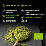 Japońska herbata Matcha, najwyższej jakości, w proszku. 100% naturalne. Reduktor zielonej herbaty, silny detoksykator i przeciwutleniacz. Matcha czysto uprawiana - Pochodzenie: Japonia (100 g)