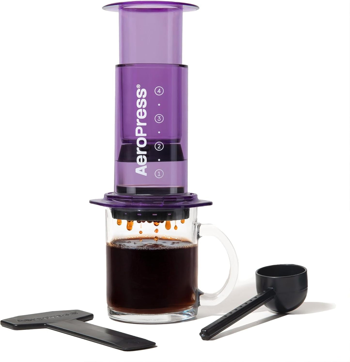 Oryginalny ekspres do kawy i espresso AeroPress, Przenośny ekspres do kawy na poziomie baristy z komorą, tłokiem i filtrami, Szybki ekspres do kawy i espresso