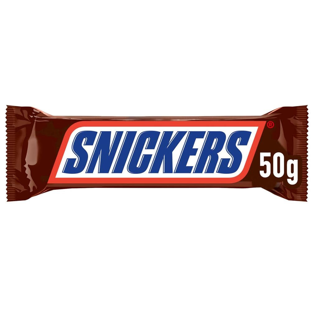 Snickers Batonik Czekoladowy Karmel Orzechowy, 5 batoników | Piłka nożna z przekąskami | (1x5x50g)