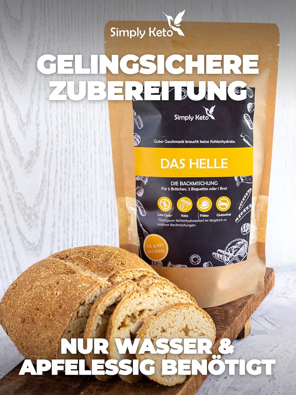 Simply Keto Chleb Light Lower Carb*, Mieszanka do chleba bezglutenowego, 260 gramów Kitchen Naty Shop