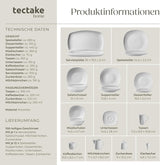 tectake® Zestaw naczyń obiadowych na 12 osób, 100-częściowy zestaw naczyń porcelanowych, w tym 12 talerzy, 12 talerzy deserowych, 12 talerzy obiadowych, 12 filiżanek, 12 misek na płatki zbożowe, salaterka, dzbanek na mleko, cukiernica
