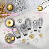 GZMAYUEN 920 szt. Złoto srebro Flatback Perlen Für Nägel, Halbrunde Weiße Beige Nail Perlen, Kleine Halbrunde Flatback Perlen Für DIY Nail Art Decor