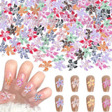 100 szt. 3D Blume Nagel Charms Nägel Zubehör Nageldesign Glitzersteine ​​​​Nailart Strasssteine ​​​​Kwiatowe zawieszki do paznokci Luminous Flower Nail Art Charms Bunte Blumen Deko Nagel Steinchen Kwiaty do paznokci