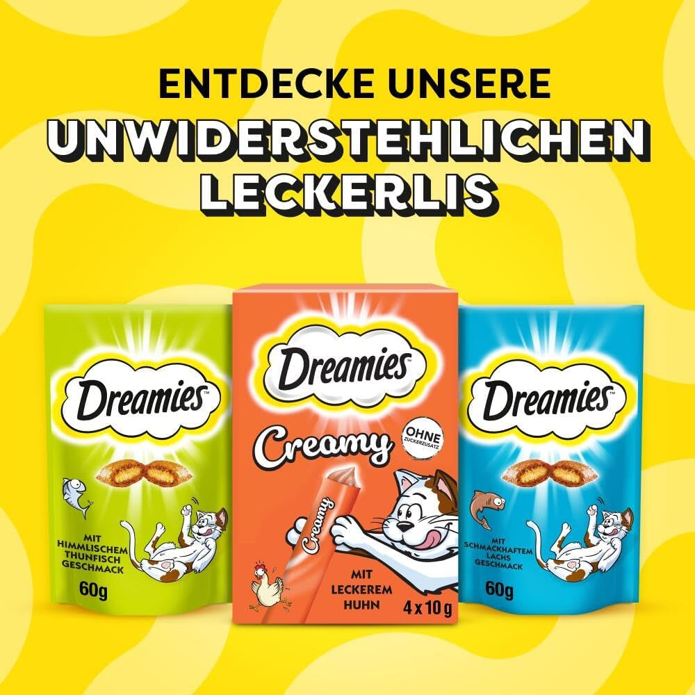 DREAMIES SHAKE UPS Multiwitaminowe przysmaki z owoców morza dla kotów w porcjowanych saszetkach - 55g (6 saszetek)