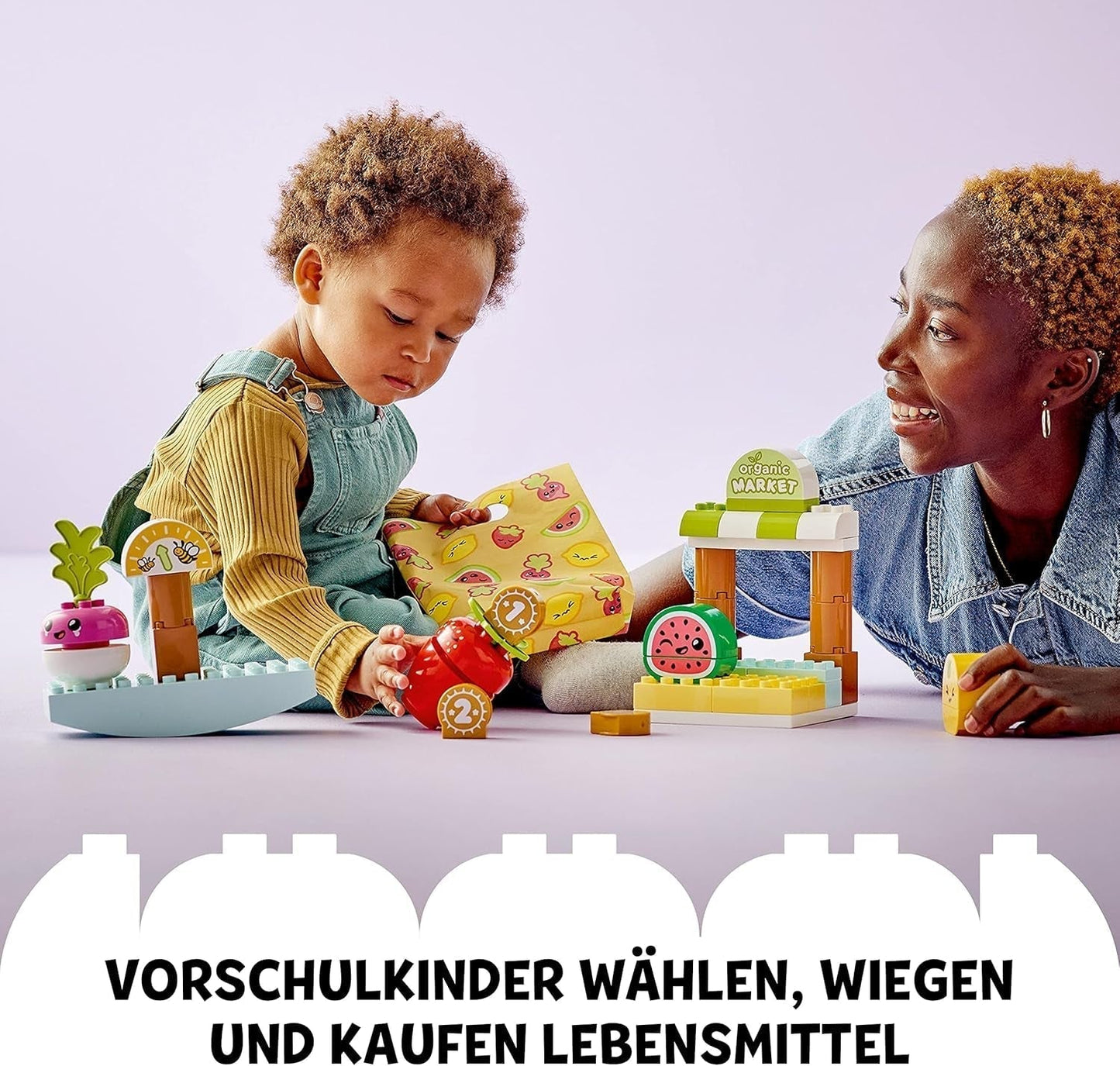 LEGO DUPLO Mój pierwszy targ ekologiczny, zestaw z zabawkami dla chłopców i dziewcząt, zabawka edukacyjna dla małych dzieci od 1,5 roku, akcesoria do owoców i warzyw 10983 Zestawy do budowania Besuche w sklepie LEGO