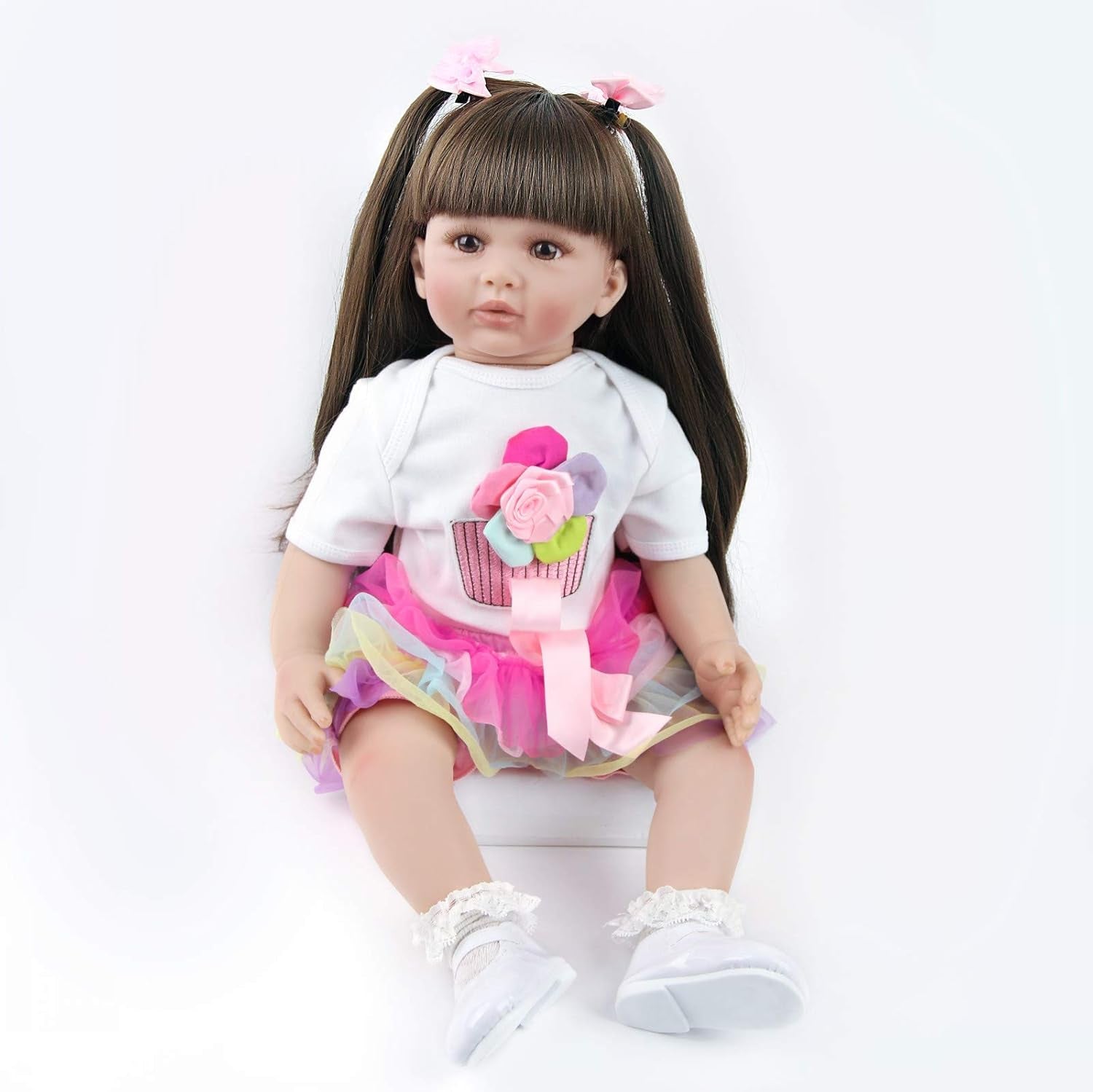 ZIYIUI 24-calowe lalki Reborn Baby, realistyczne lalki z miękkim ciałem, 60 cm ręcznie robione lalki Reborn Baby, prezenty świąteczne