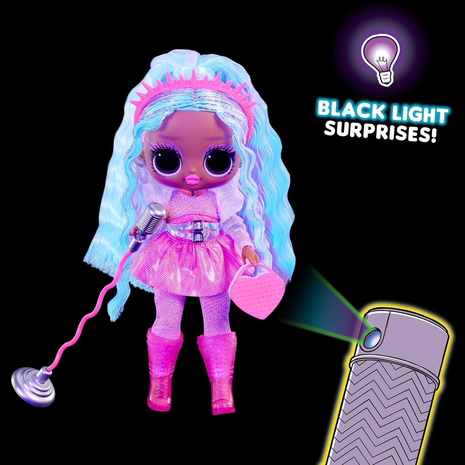 L.O.L. Niespodzianka! Tweens Neon Pop Stars - Kitty K - 1 modna lalka z podświetlanymi niespodziankami oraz ponad 10 strojów i akcesoriów Pop Star, w tym mikroopaski retro, prezent dla dzieci 4+ lalki Naty Shop